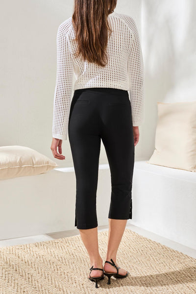 TRIBAL -FLATTEN IT PULL ON CAPRI W/ SNAP DETAIL - 3012O-7165 -4 Colours