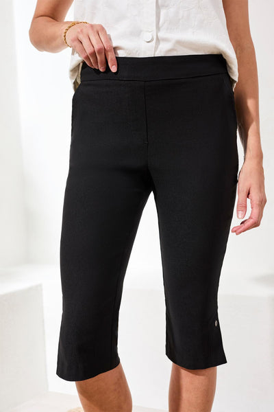 TRIBAL - FLATTEN IT PULL ON CAPRI W/ SIDE VENT - 3013O-7165- 4 Colours