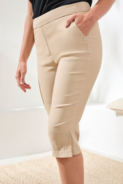 TRIBAL - FLATTEN IT PULL ON CAPRI W/ SIDE VENT - 3013O-7165- 4 Colours