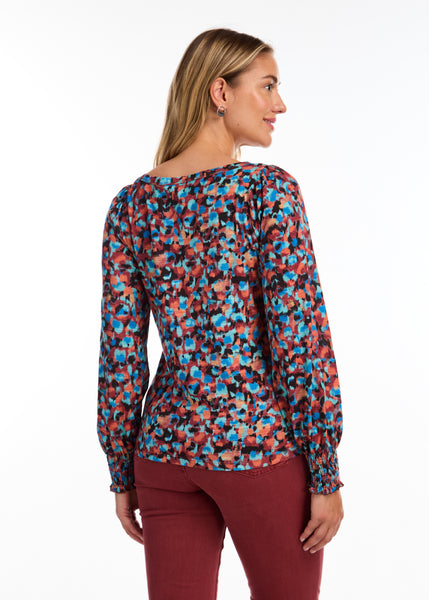 FDJ - INDI PRINT V NECK TOP - 3020476