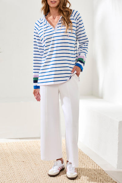 TRIBAL - STRIPE HOODIE TOP - 3067O-3241