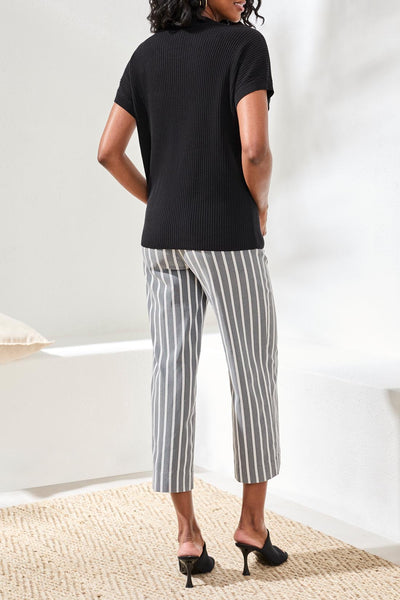 TRIBAL - PULL ON STRIPE CROP  - 3103O-8396 - 2 Colours