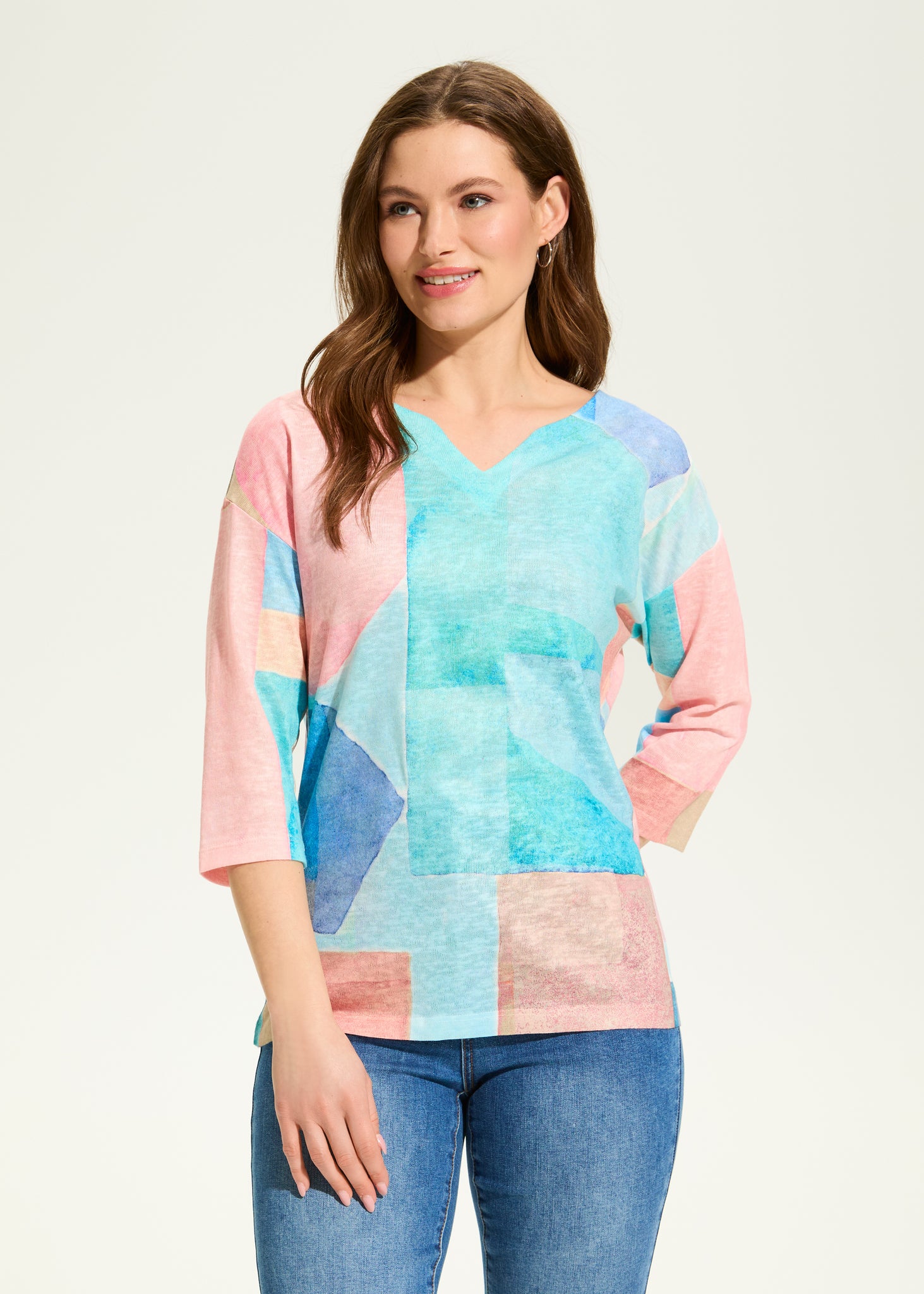 FDJ - CALLOPE PRINT 3/4 SLEEVE TOP - 3232451