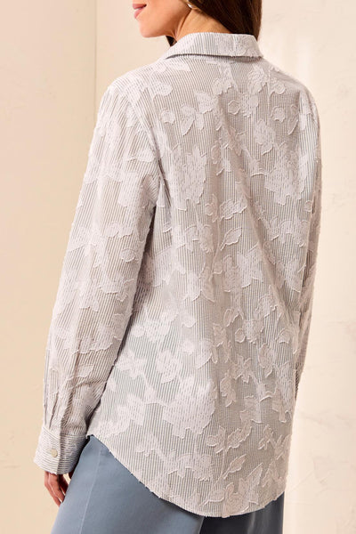 TRIBAL- BLUE FOG PRINT BLOUSE  - 3241O-8403