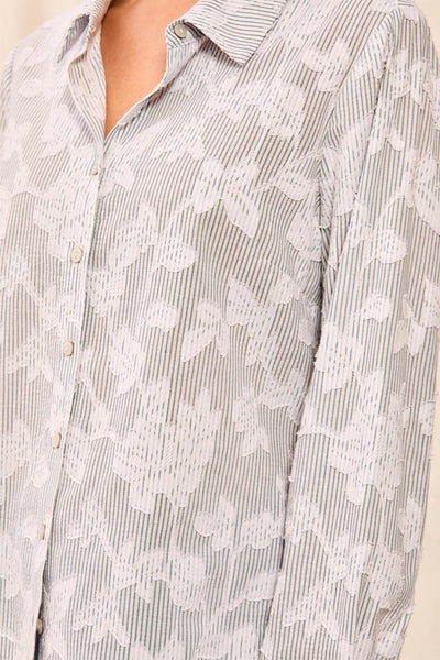 TRIBAL- BLUE FOG PRINT BLOUSE  - 3241O-8403