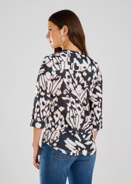 FDJ - MONARCH PRINT HENLEY TOP - 3257451