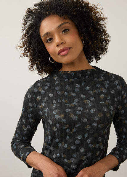 FDJ - DOPPEL DOTS RIB KNIT MOCK NECK TOP -3273508
