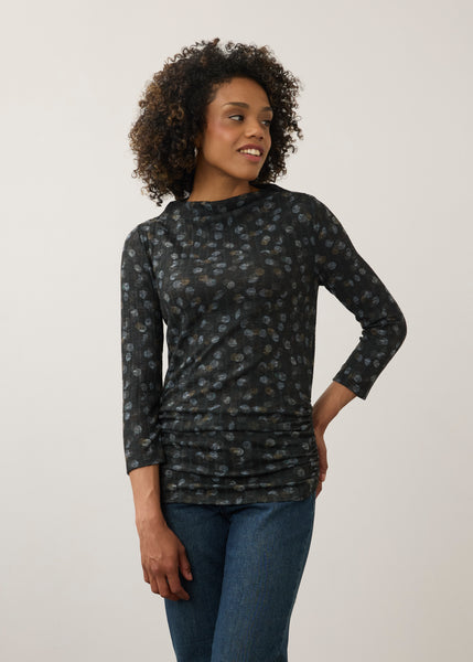 FDJ - DOPPEL DOTS RIB KNIT MOCK NECK TOP -3273508