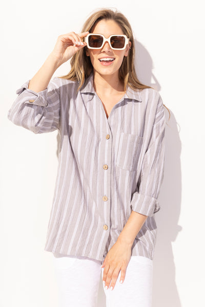 ESCAPE - CATALINA STRIPE LAGUNA SHIRT - E32736