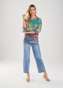 FDJ - TEMPO PRINT - 3/4 SLEEVE TOP - 3290451