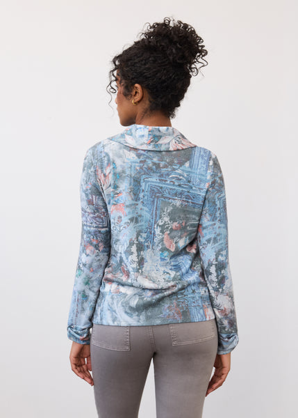 FDJ -INDIGO GALLERY PRINT SOFT BRUSHED KNIT TOP - 3419742