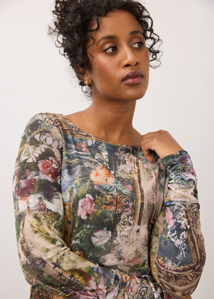 FDJ - GALLERY MESH PRINT TOP - 3431603