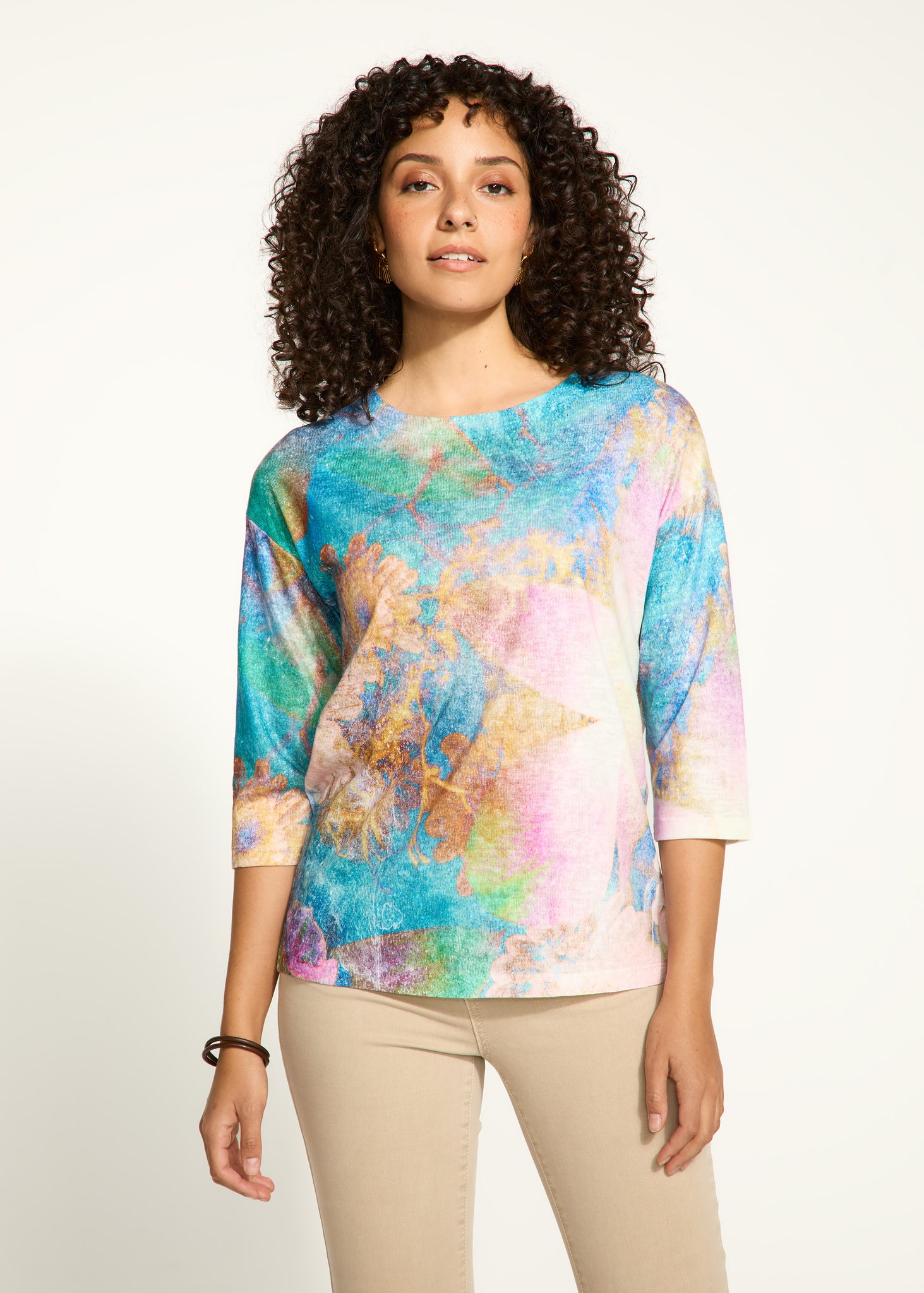 FDJ - DANDY PRINT 3/4 SLEEVE TOP - 3439451