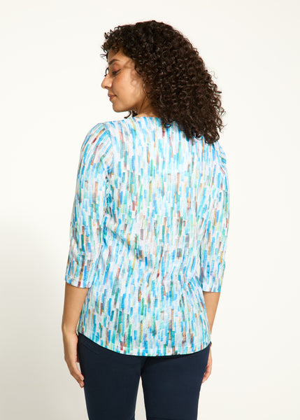 FDJ - STAINED GLASS PRINT 3/4 SLEEVE TOP - 3489451