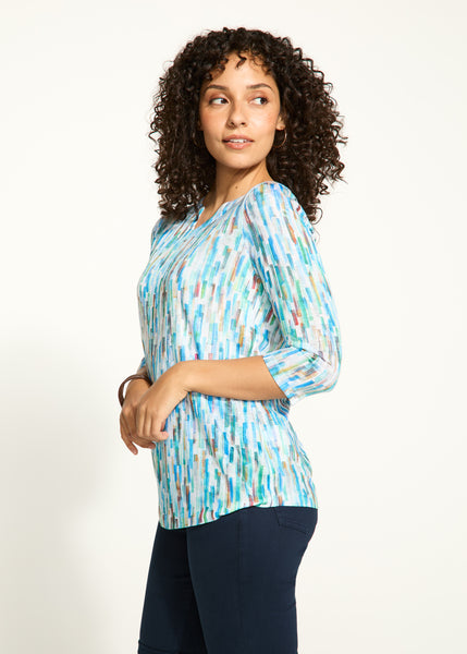 FDJ - STAINED GLASS PRINT 3/4 SLEEVE TOP - 3489451