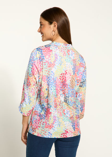 FDJ - SPECTRAL PRINT V NECK TOP - 3514964