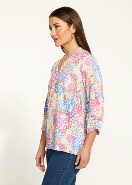 FDJ - SPECTRAL PRINT V NECK TOP - 3514964