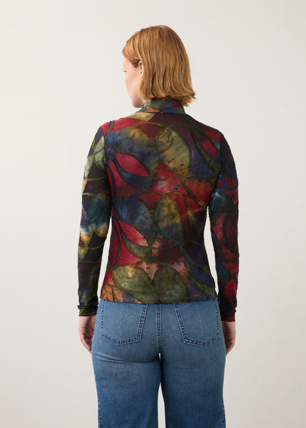 FDJ - TIE DYE LIGHTWEIGHT MOCK NECK TOP -3642126- 2 Colours