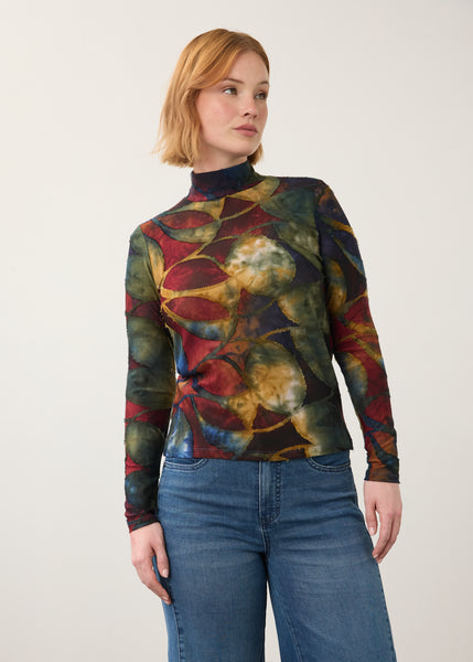 FDJ - TIE DYE LIGHTWEIGHT MOCK NECK TOP -3642126- 2 Colours