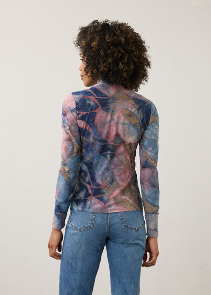 FDJ - TIE DYE LIGHTWEIGHT MOCK NECK TOP -3642126- 2 Colours