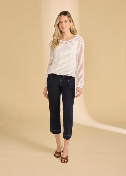 FDJ- MESH KNIT BUBBLE TOP- 3648422 - 2 Colours