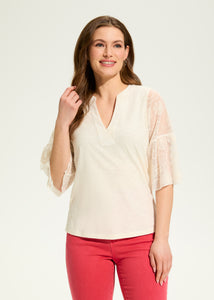 FDJ - MESH BELL SLEEVE TOP - 3700476