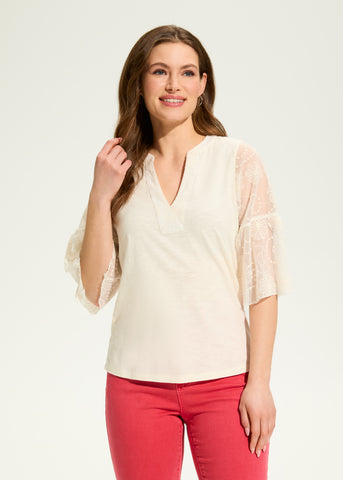 FDJ - MESH BELL SLEEVE TOP - 3700476