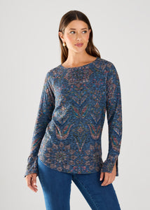 FDJ - SPIRO PRINT LONG SLEEVE TOP - 3702508 - 2 Colours