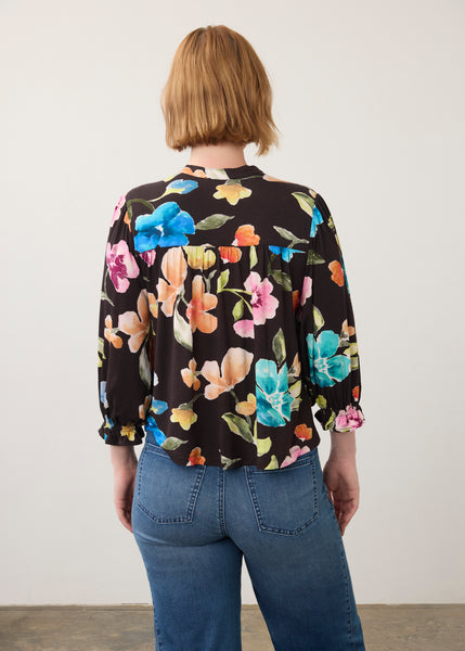 FDJ - REBECCA FLORAL 3/4 SLEEVE TOP - 3831153