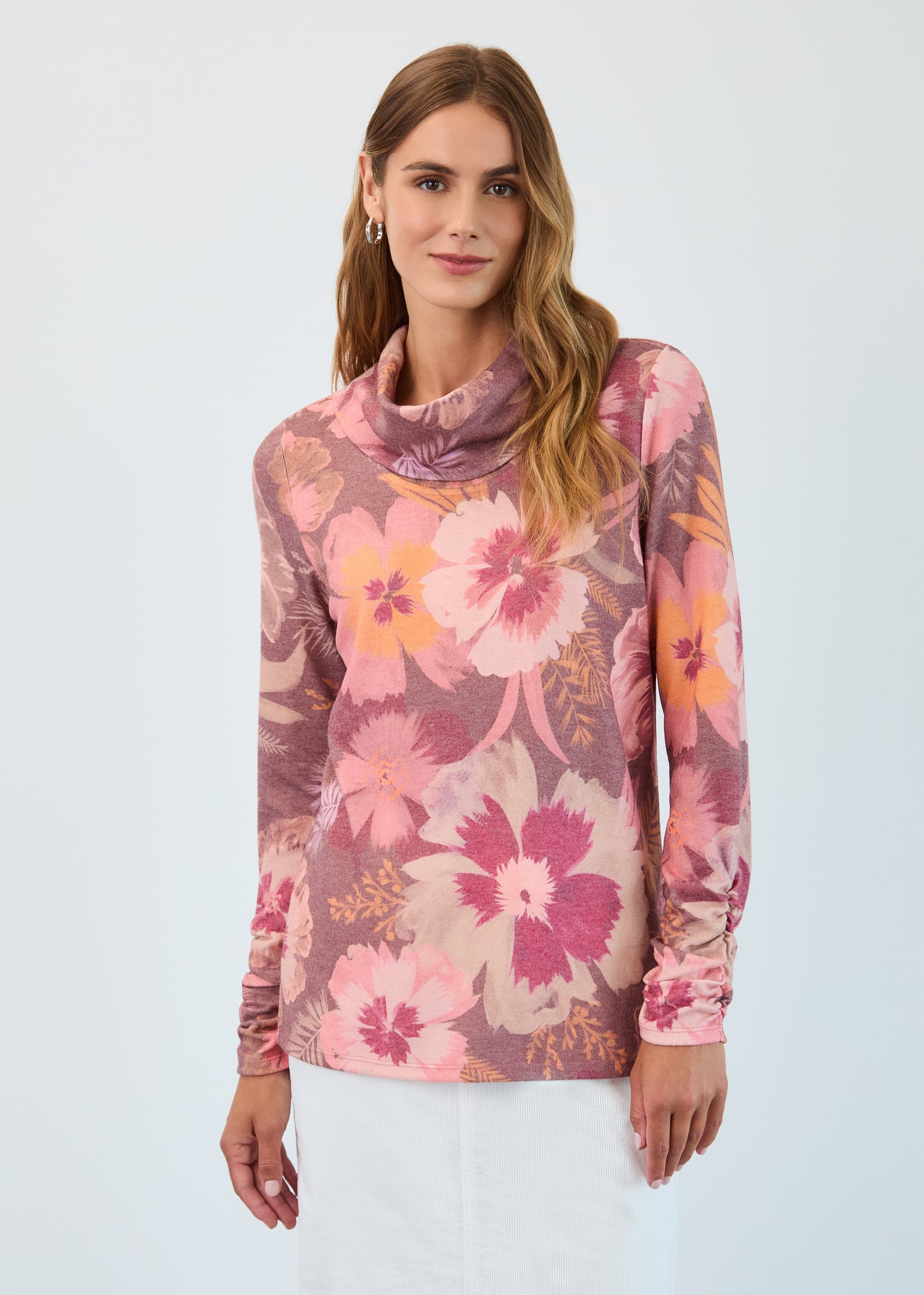 FDJ - BOTANICAL PRINT SOFT COWL TOP - 3866742 - 2 Colours