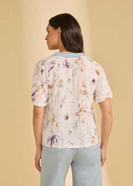 FDJ - DELICATE PRINT 3/4 SLEEVE TOP - 3877788