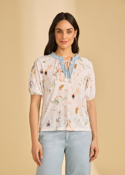 FDJ - DELICATE PRINT 3/4 SLEEVE TOP - 3877788