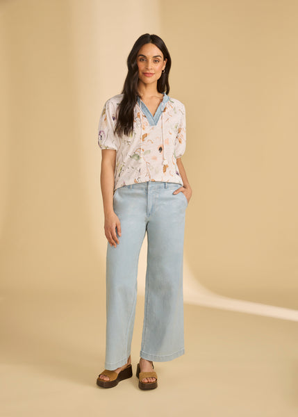 FDJ - DELICATE PRINT 3/4 SLEEVE TOP - 3877788