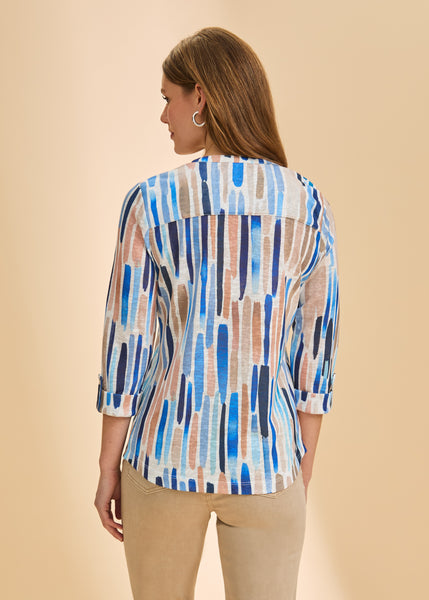 FDJ - ZIPPY PRINT HENLEY TOP - 3926451 - 2 Colours