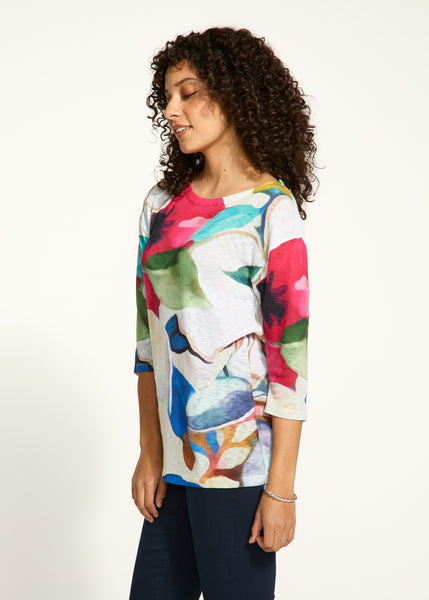 FDJ - MACRO PRINT 3/4 SLEEVE TOP - 3945955