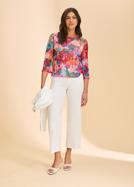 FDJ - MESH BELL SLEEVE TOP - 3980603- 2 Colours