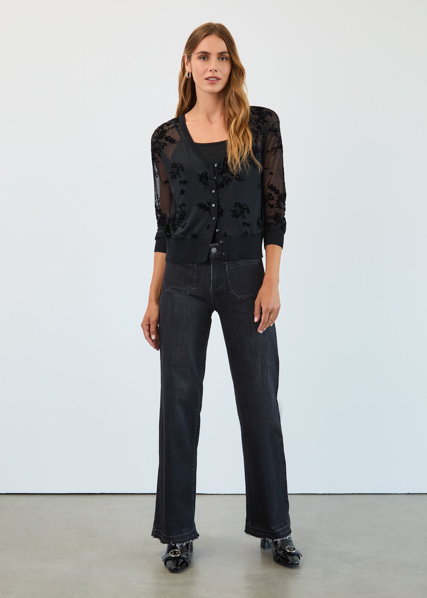 FDJ - STATEMENT BLACK DENIM CHRISTINA WIDE LEG JEAN - 5406872
