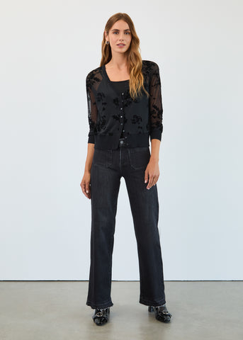 FDJ - STATEMENT BLACK DENIM CHRISTINA WIDE LEG JEAN - 5406872