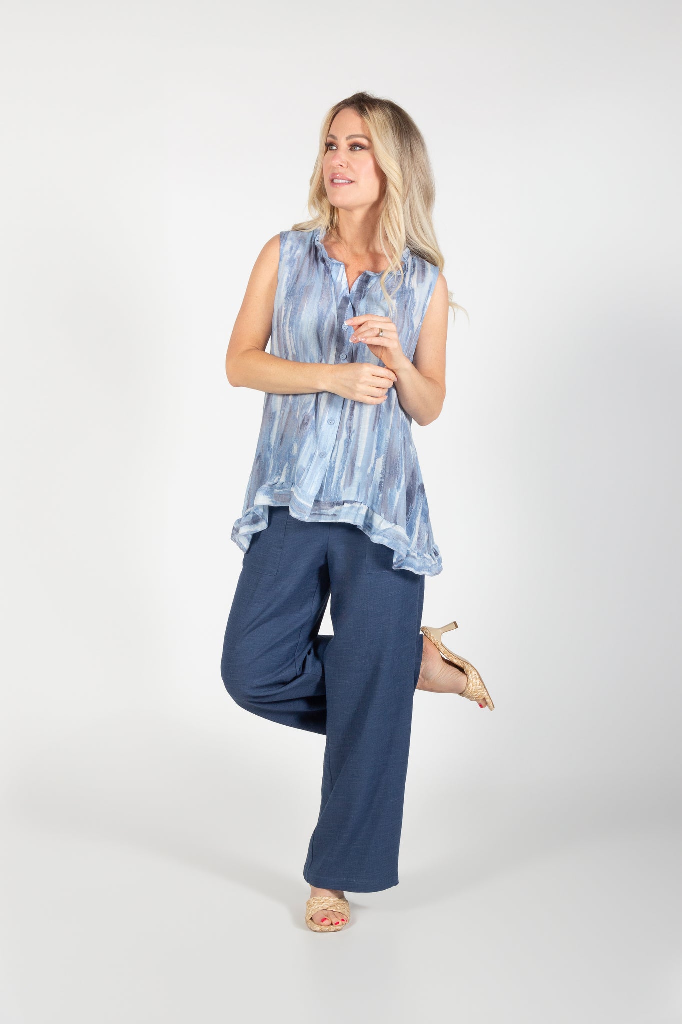 PURE ESSENCE - WIDE LEG PULL ON PANT - 266-2373