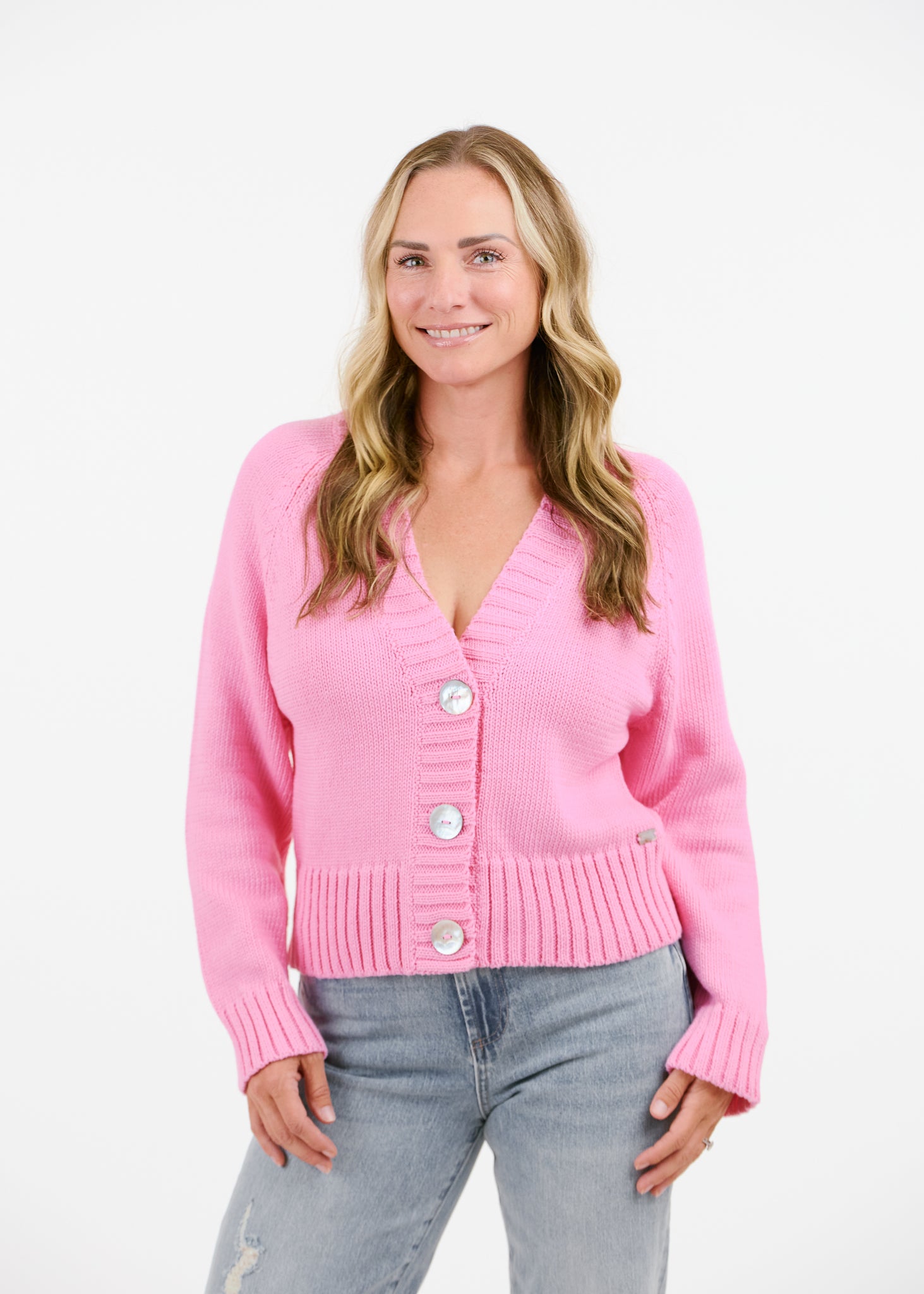 SHANNON PASSERO - VERA COTTON CARDIGAN - BUBBLE PINK