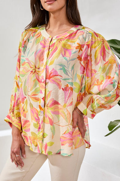 TRIBAL - FLOWY DOLMAN SLEEVE BLOUSE - 5539O-4996 - 3 Colours