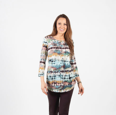 PURE ESSENCE - SOFT MULTI PRINT TOP - 561-4769