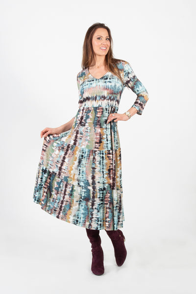 PURE ESSENCE - SOFT MULTI PRINT DRESS - 561-5027