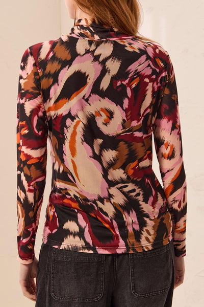 TRIBAL - MESH PRINT TURTLENECK - 5621O-2401