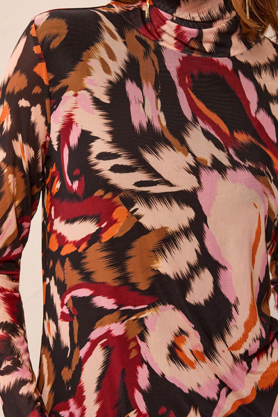 TRIBAL - MESH PRINT TURTLENECK - 5621O-2401