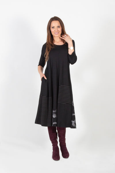 PURE ESSENCE - BLACK / IVORY DRESS - 575-5106