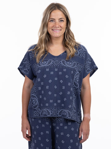 SHANNON PASSERO - BANDANA PRINT ELLA TOP - 5822