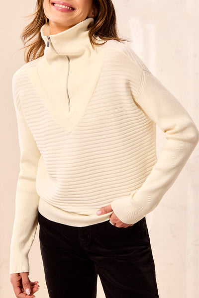 TRIBAL - 1/4 ZIP ULTRA SOFT SWEATER - 6028O-5118 - 2 Colours