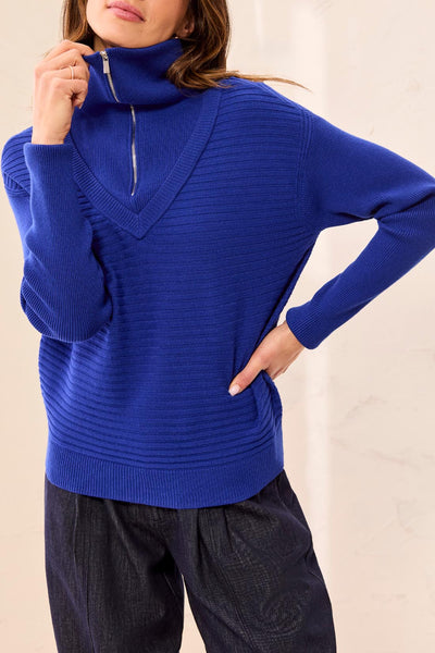TRIBAL - 1/4 ZIP ULTRA SOFT SWEATER - 6028O-5118 - 2 Colours