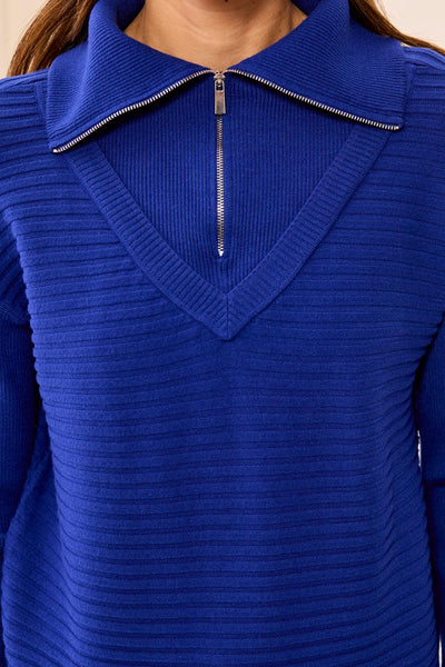 TRIBAL - 1/4 ZIP ULTRA SOFT SWEATER - 6028O-5118 - 2 Colours